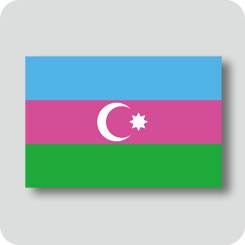 アゼルバイジャンの国旗（カワイイバージョン）