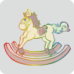 rocking-horse-rainbow-color-line-pale-color