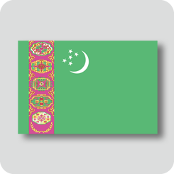 トルクメニスタンの国旗（カワイイバージョン）