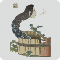 葛飾北斎・百物語皿屋敷お菊さん・背景なし