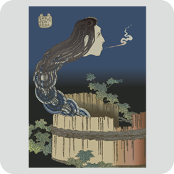 葛飾北斎・百物語皿屋敷お菊さん・背景あり